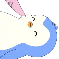 a drawing of a penguin with a pink e on its chest