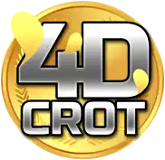 a 4d crot logo with a gold coin in the background