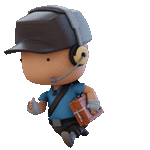 a cartoon character is wearing a hat and headphones and holding a box .