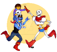 a drawing of a skeleton giving a high five to another skeleton