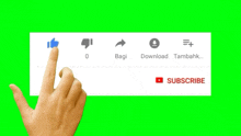 a hand is pointing at a button that says subscribe