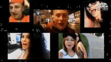 a group of people are having a video call with a watermark that says ' dirty dancing ' on it