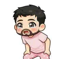 a cartoon of a man with a beard crying with sweat coming out of his face