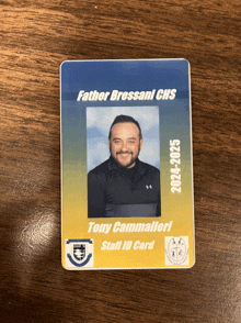 a father bressani cns staff id card with a picture of a man