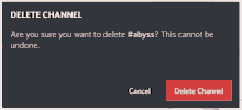 a screenshot of a delete channel screen on a computer .