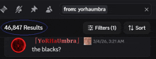 a screenshot of a screen showing 46,847 results