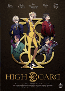 a poster for a movie called high card features a group of anime characters