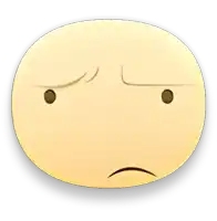 a cartoon face has a sad look on it 's face