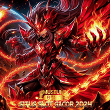 a poster for situs slot gacor 2021 shows a knight in red armor