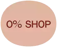 a circle with the words 0 % shop written inside of it