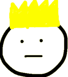 a drawing of a person wearing a yellow crown