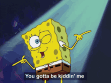 spongebob says you gotta be kiddin ' me in a spotlight