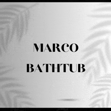 a logo for marco bathtub with a shadow of palm leaves