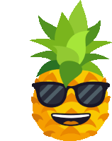 a pineapple wearing sunglasses and a mohawk