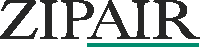 a logo for zipair with a green stripe