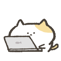 a cat is sitting in front of a laptop computer