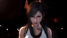 a close up of a woman 's face in a video game