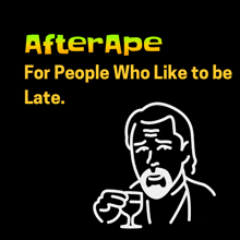 a cartoon of a man pointing with the words afterrape for people who like to be late underneath