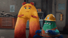 two cartoon characters standing next to each other with a sign that says it 's my way or the highway