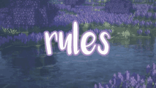 the word rules is on a blue background