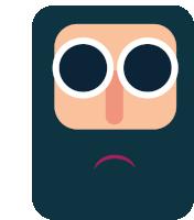 an illustration of a person with a sad face