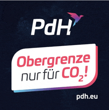 a logo for pdh obergrenze nur for co2