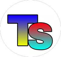 a colorful letter ts with a white background