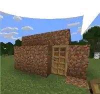 a minecraft screenshot of a house with a door