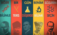 a poster with a man 's face and the words eger bir gun benim sozlarim