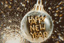 a christmas ornament that says happy new year