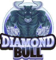 a logo for diamond bull shows a bull holding diamonds