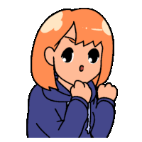 a cartoon of a girl with orange hair and a blue hoodie