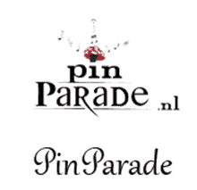 a logo for pin parade.nl with a red flower in the middle