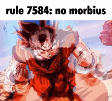 a picture of a cartoon character with the words rule 7584 : no morbidus