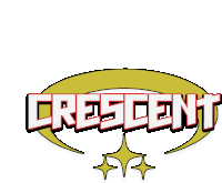 a logo for crescent with a yellow circle and stars