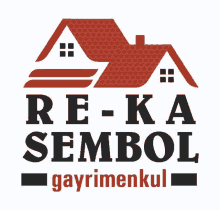 a logo for re-ka sembol gayrimenkul with a house on it