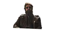 a sticker of a man with a beard and sunglasses says shuru karu