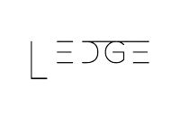 a black and white logo that says ledge on it