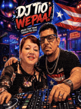 a poster for dj to wepaa shows a man and woman