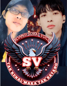 a picture of a man and a woman with a logo that says sv takkenal makatak sayang