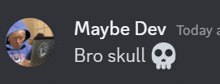 maybe dev today bro skull with a picture of a man in a blue hoodie