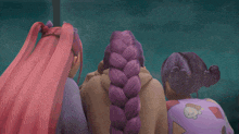 three cartoon girls are standing next to each other with the words hi bobby !!! written on the bottom