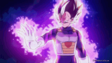 a drawing of vegeta from dragon ball super with a purple background and the watermark @olakatodraw