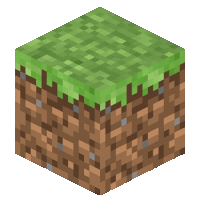 a minecraft block with a piece of grass on it