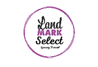 a logo for landmark select luxury travel in a purple circle