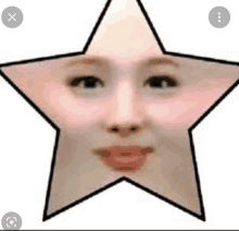 a woman 's face is in the shape of a star .