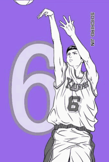 a basketball player with the number 6 on his jersey