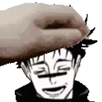 a close up of a person 's face with a hand on top of it