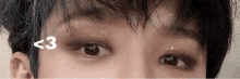 a close up of a person 's eyes with a smiley face on them .