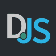 a logo for a company called djs with a green dot